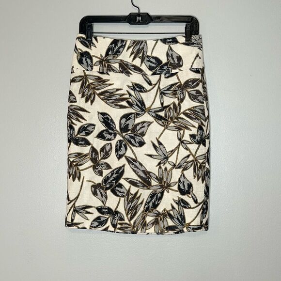 J.Crew Leaf Print gold Foil Pencil Skirt - Picture 4 of 7